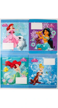 Комплект зошитів «Princess». Скоба, 12 аркушів, клітинка (25 шт)