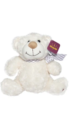 Мягкая игрушка - Медведь (белый, с бантом, 33 cm)