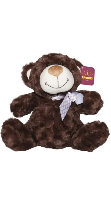 Мягкая игрушка - Медведь (коричневый, с бантом, 25 cm)