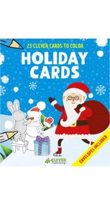 Holiday Cards (25 новогодних открыток-раскрасок)