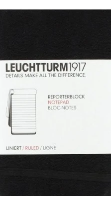 Репортерская книжка Leuchtturm1917, Карманная, Линейка, Черный