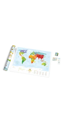 Скретч карта світу «Travel Map Kids Sights» (тубус)