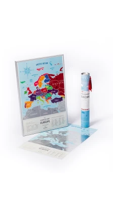 Скретч карта Європи «Travel Map Silver Europe» (тубус)