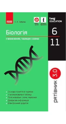 Рятівник 3.0. Біологія у визначеннях, таблицях і схемах. 6-11 класи. О. А. Зайцева