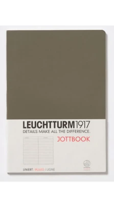Тонкий записник Leuchtturm1917, кишеньковий, лінійка, сіро-коричневий