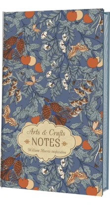 Записная книжка. Arts and Crafts NOTES по мотивам работ Уильяма Морриса (голубая с красной птицей)