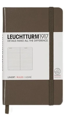 Записная книжка Leuchtturm1917, Карманная, Линейка, Темно-Серый