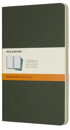 Записная книжка Moleskine «Cahier» , Large, в линейку, зеленая