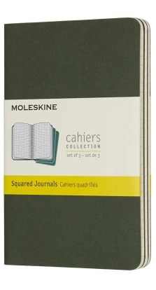 Записная книжка Moleskine «Cahier» , Pocket, клетка, зеленая