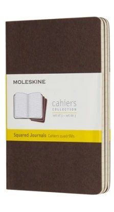 Записная книжка Moleskine «Cahier» , Pocket, клетка, коричневая