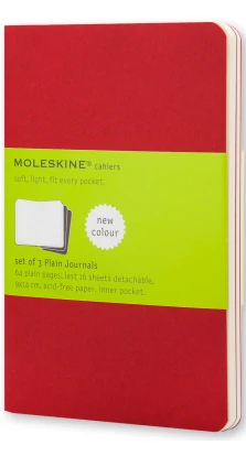 Записная книжка Moleskine «Cahier» , Pocket, нелинованная, бордовая