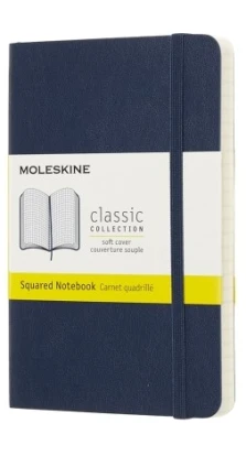 Записная книжка Moleskine «Classic soft» , Pocket, в клетку, сапфир