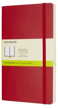 Записная книжка Moleskine Classic средняя, нелинованная, красная, мягкая